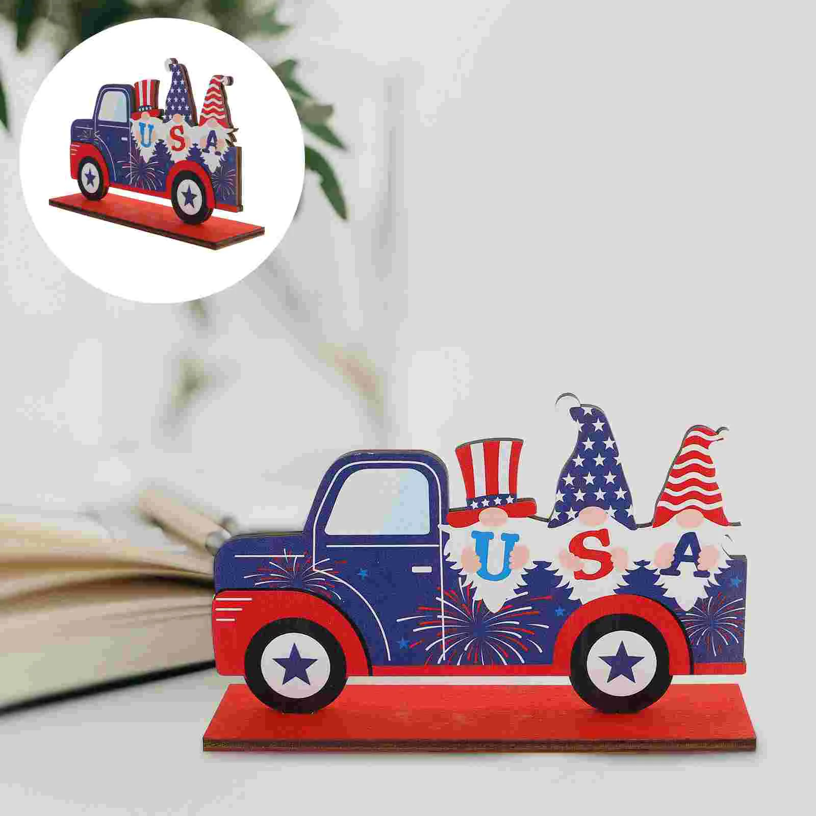 

Independence Day Wood Wooden Decor Craft Decorationsamerican Gnome Adornment
