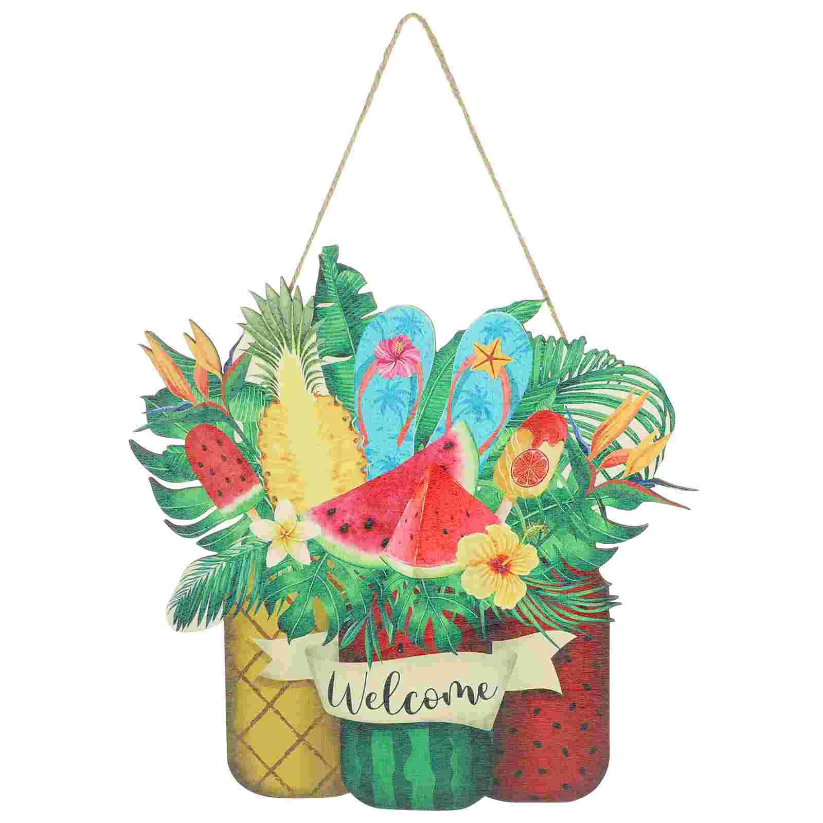 

Летний знак приветствия, подвесной летний деревянный знак для двери, деревянный знак приветствия, украшение для крыльца