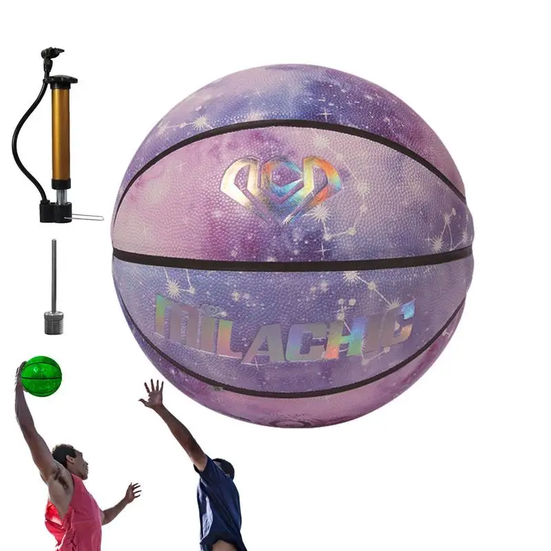 

Glow In The Dark Basketball Self-Lighting Ball Glowing Basketball Size 7 Indoor Outdoor Street Composite PU Leather Basketballs