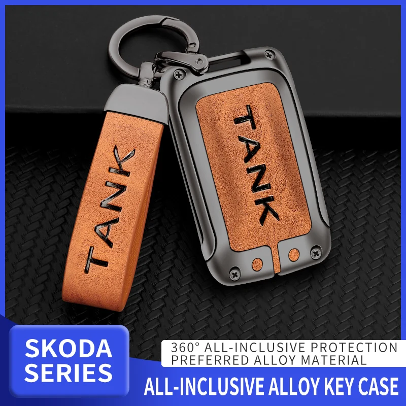 

Aluminum Alloy Car Key Case Key Holder Remote Key Case For WEY Tank 300 500 400 700 800 Type Keychain Auto Remote Accessories