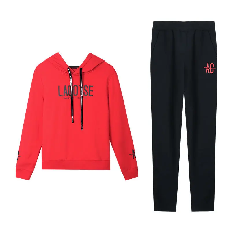 

2022 Spring and Autumn New Korean Casual Sportswear Sportswear Sportswear Women's Large Women's Hooded Sweater Two-piece Set