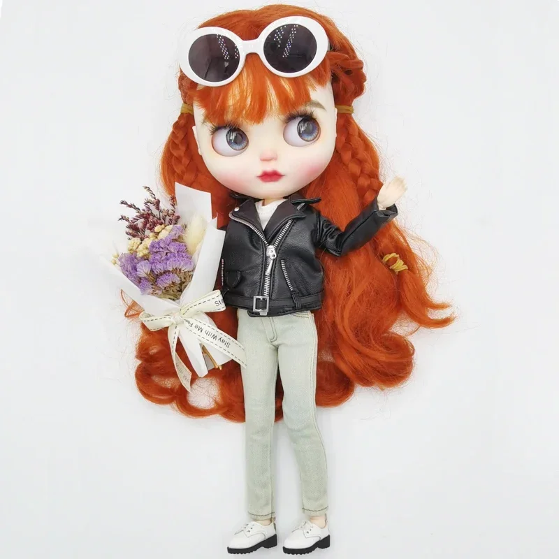 Одежда для кукол Blythe белая рубашка джинсы короткое платье кукольных сапог обувь