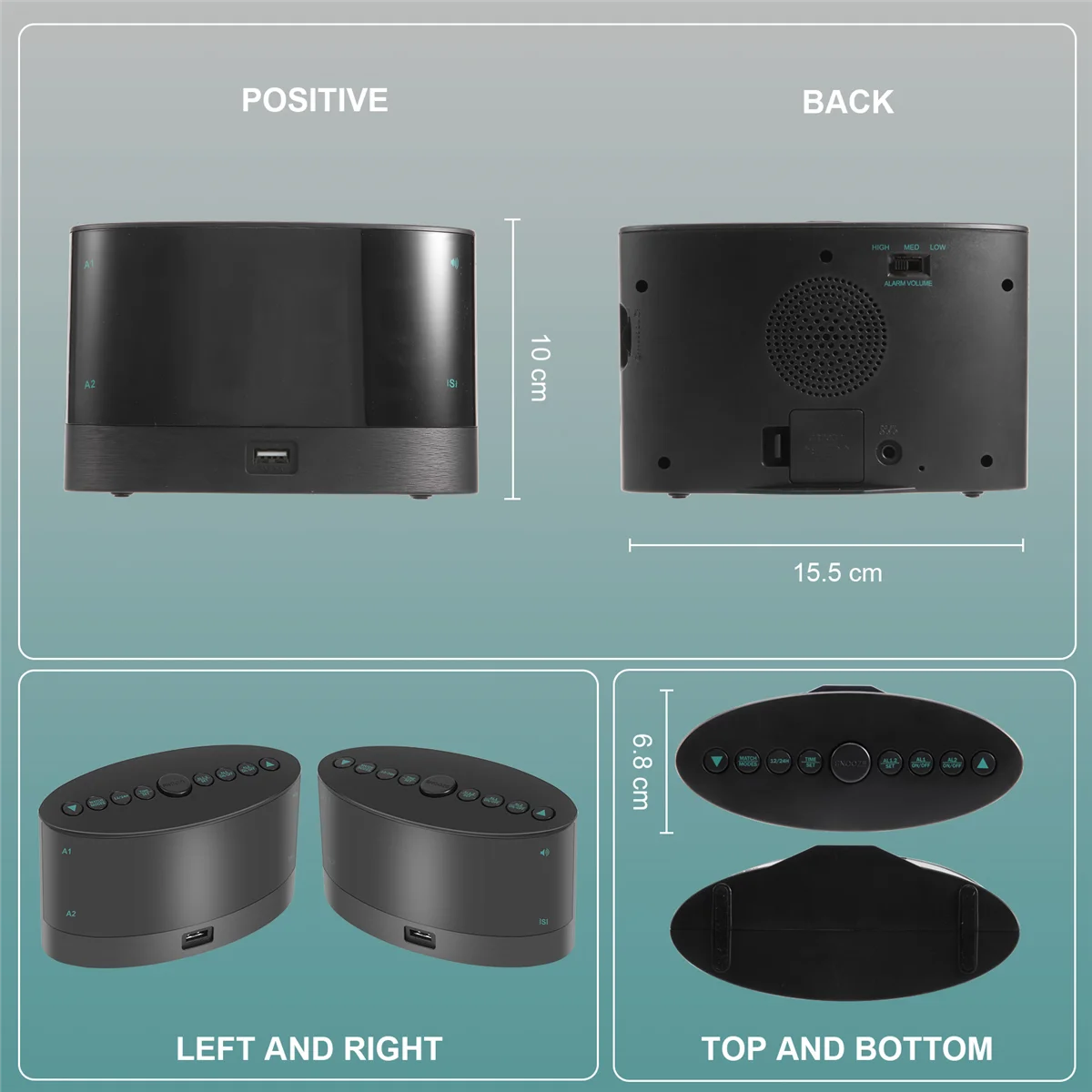 With Wireless Bed Shaker,vibrating Dual Alarm Clock For Heavy Sleepers, Deaf And Hearing-impaired