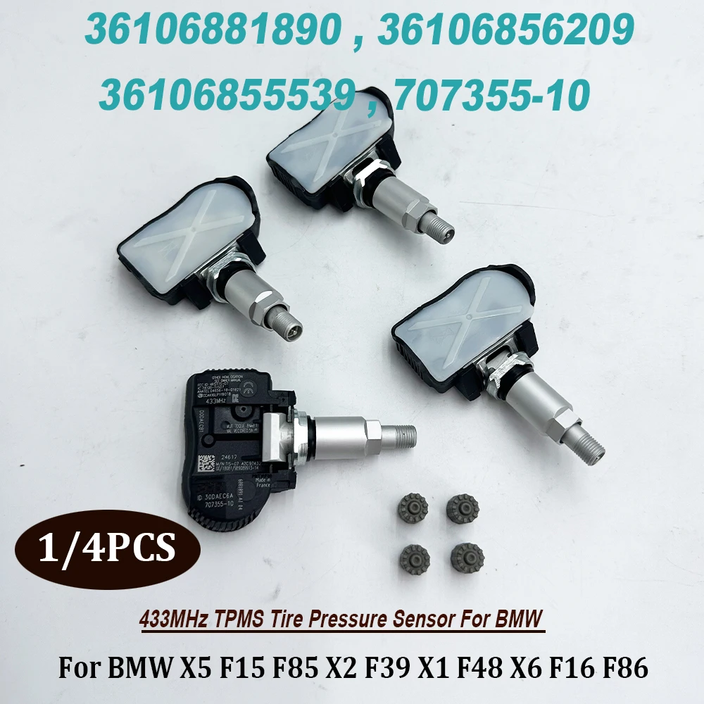 1/4 шт. датчик давления в шинах 36106881890 6855539 6856209 433 МГц TPMS 707355-10 36106856209 36106855539 для Mini