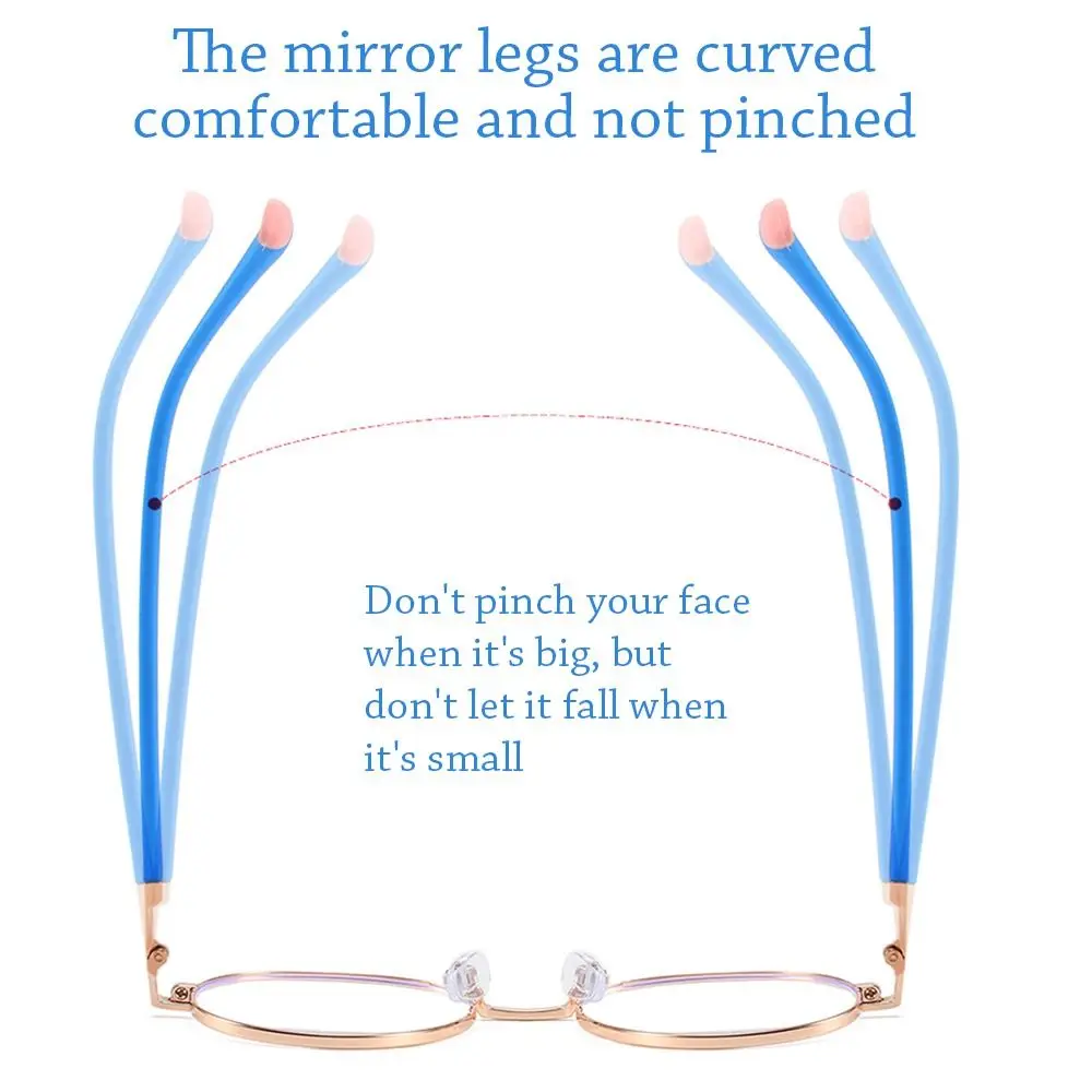 

Blue Ray Blocking Kids Anti-blue Light Glasses Ultralight Eye Protection Round Eyeglasses Metal Computer Goggles