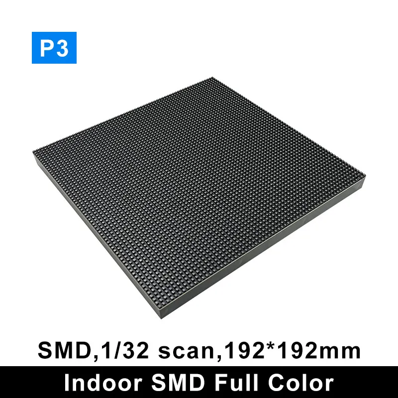 

Indoor P3 SMD Full Color LED Display Module Full Color Video Wall Modular 64x64 Pixels 3-in-1 RGB 192*192mm