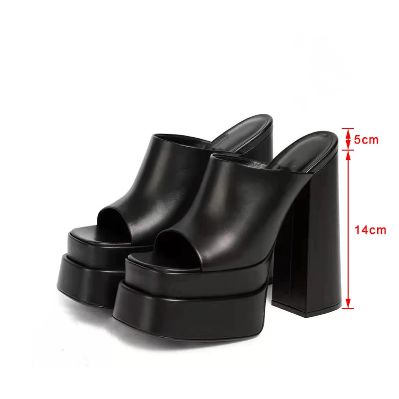 Summer Square Toe Women Sandals PU Leather Ladies Peep Party Super High Heel Platform Female Pumps 2022 Fashion Shoes New |