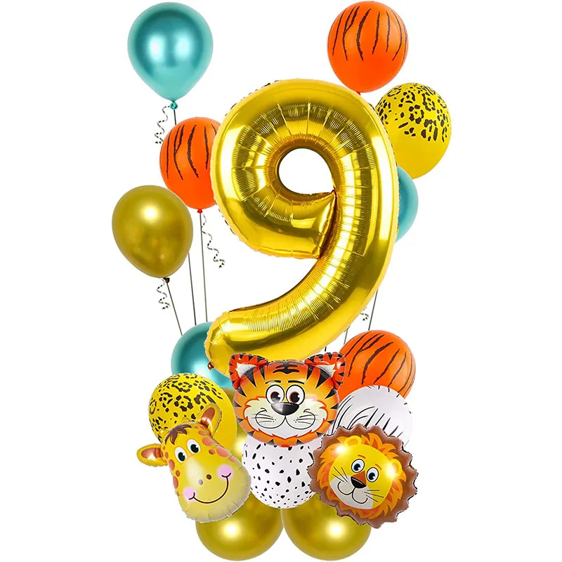 

Wild Jungle Safari Animal Balloons Sets Numbers Balloons For Animal Themed 9 Years Old Kids Birthday Party Balloons Decorations