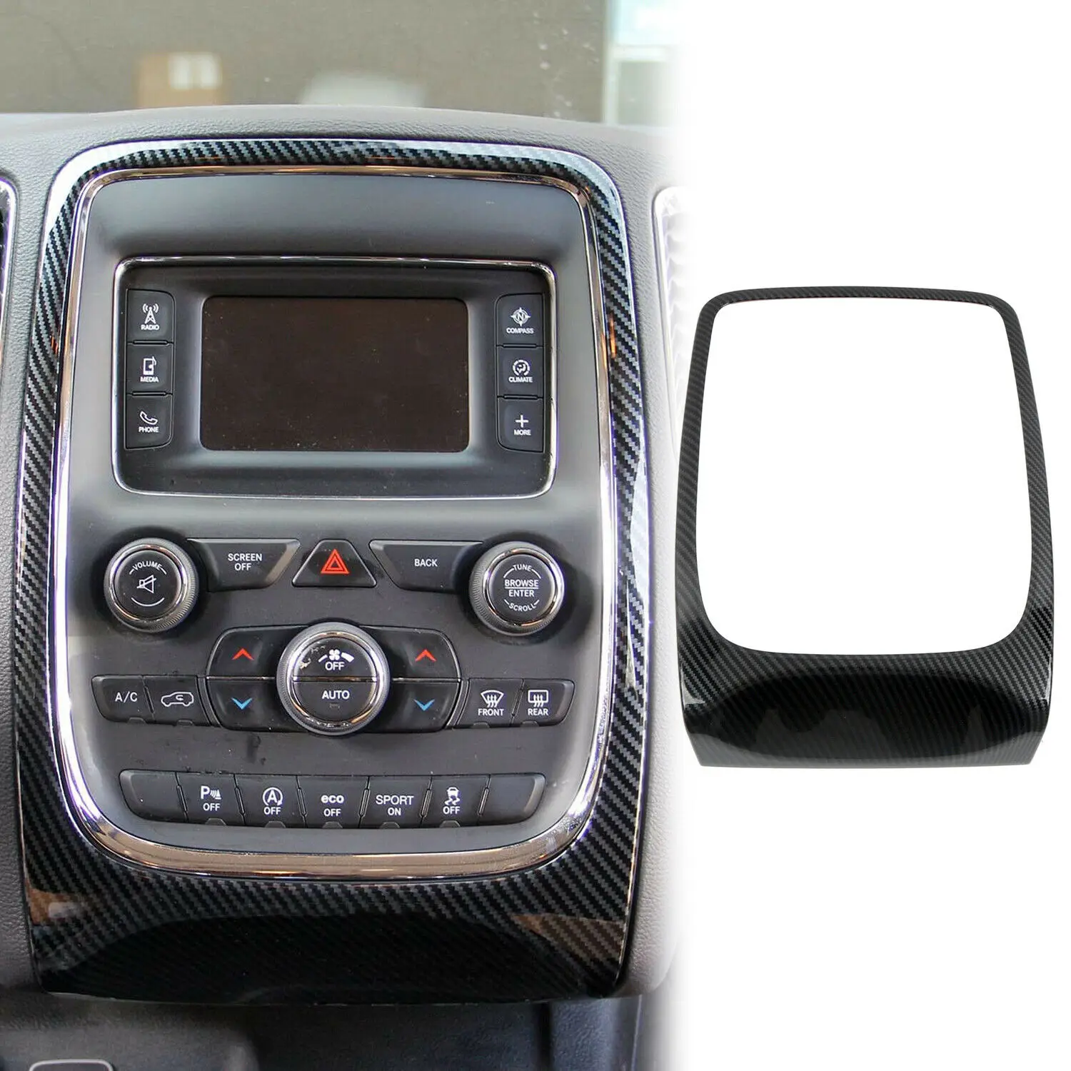 

Dashboard Central Console Navigation Frame Cover For Dodge Durango 2014-2020