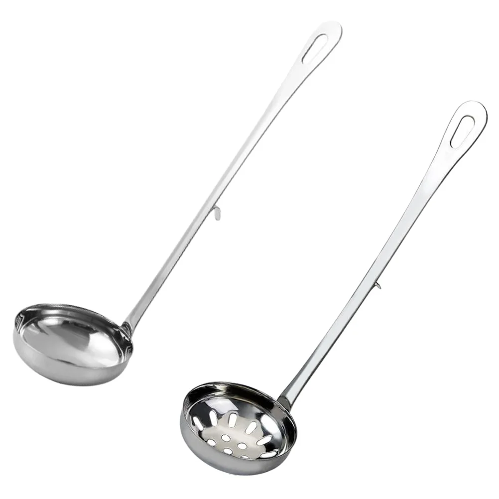 

Spoon Ladle Slotted Strainer Handlepot Soup Steel Serving Metal Stainless Cooking Porridge Skimmer Colanderhot Hotpot
