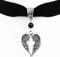 vintage alloy fashion all match alloy angel wings pendant crow head pendant hexagram moon pendant accessories necklace