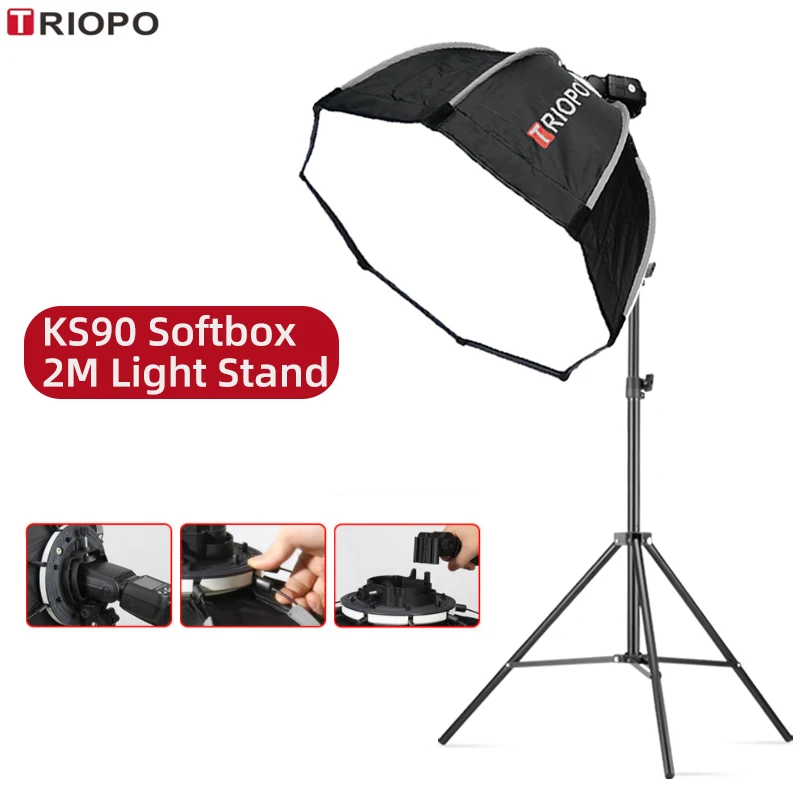 

Штатив Triopo 90 см для вспышки, зонт-софтбокс + 2 м 1/4 винтовой Штатив для вспышки Speedlite