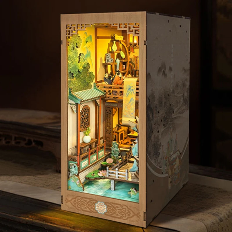 DIY деревянный книжный уголок набор картинок в статуэтках династии Сун миниатюры