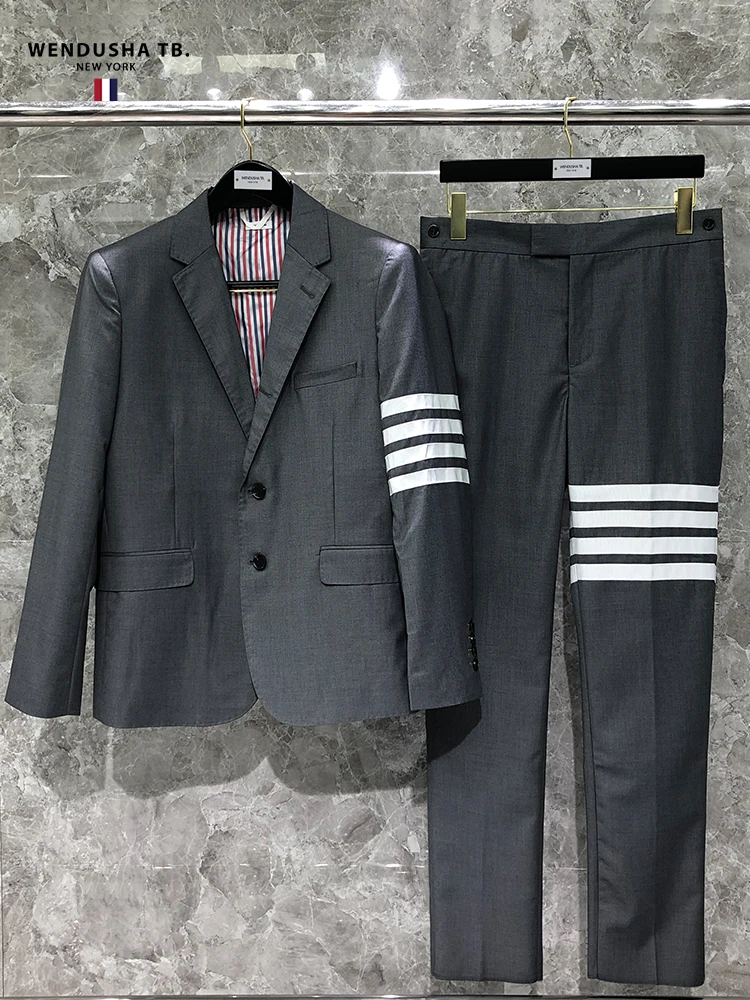 

Fashion Brand TB Suit Set for Men and Women Lovers Classic Suit White Collar Best Man Business Fashion Brand Correct Brand