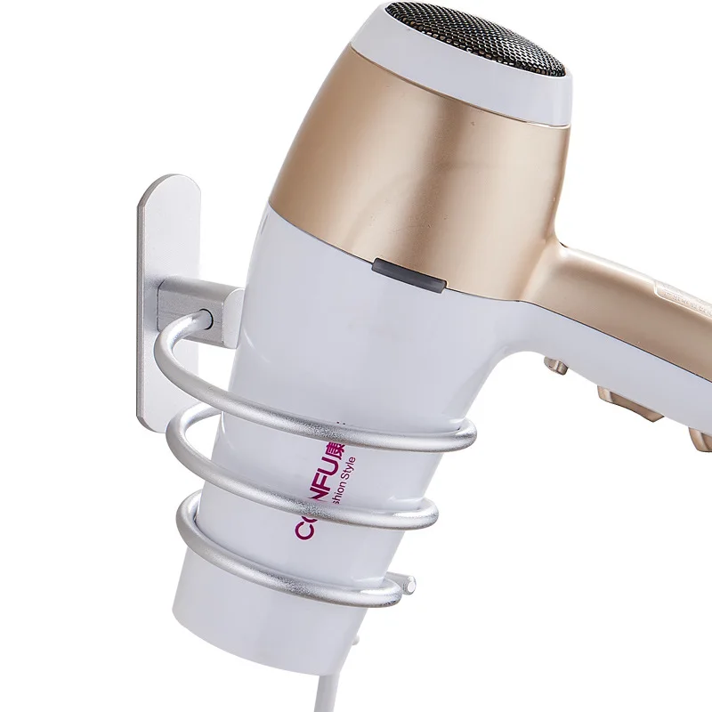 

Hair dryer rack punch-free bathroom rack wall-mounted bracket wall storage bracket hanger hair dryer rack