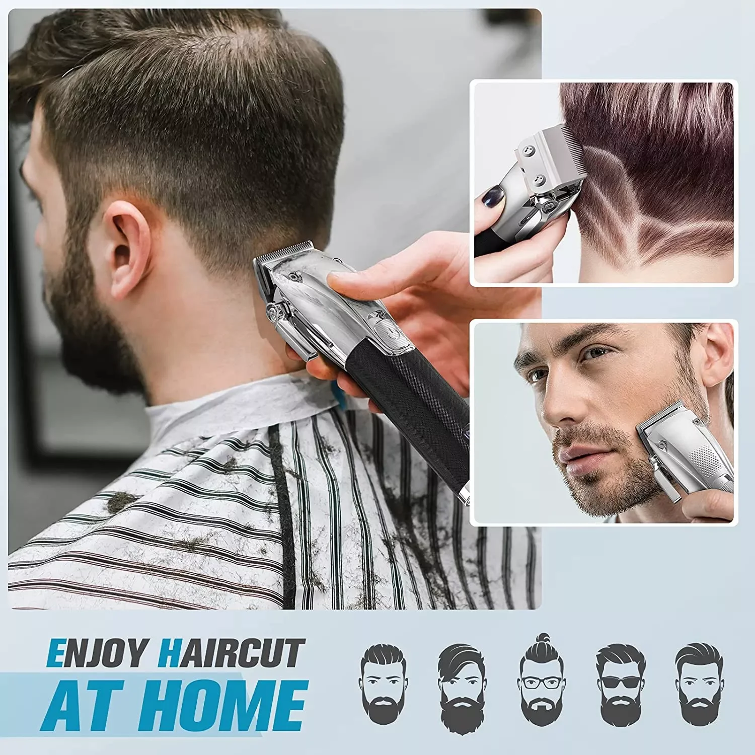 Original kemei professional hair trimmer for men rechargeable hair clipper beard adjustable electric barber haircut machine enlarge