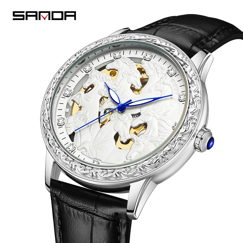 

SANDA Luxury Tourbillon Men Watches Creative Automatic Mechanical Watch Skeleton Design Waterproof Male WristWatch Reloj Hombre