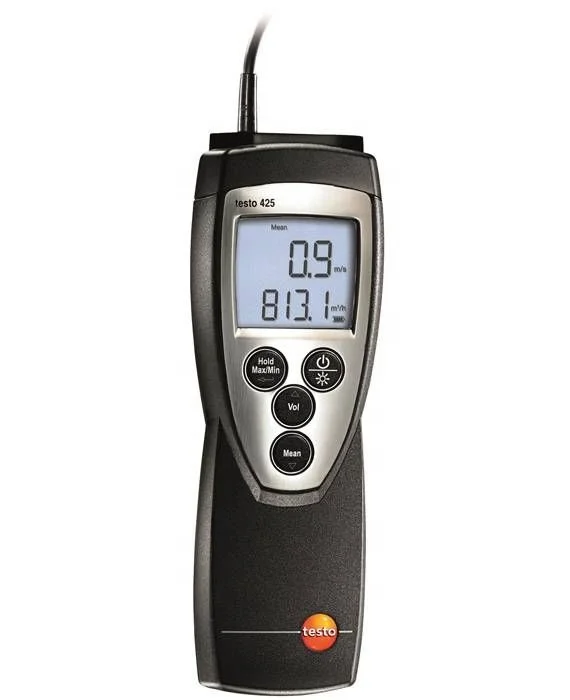 

820 mm Testo 425 Thermal anemometer No.0560 4251 Thermal anemometer with flow probe