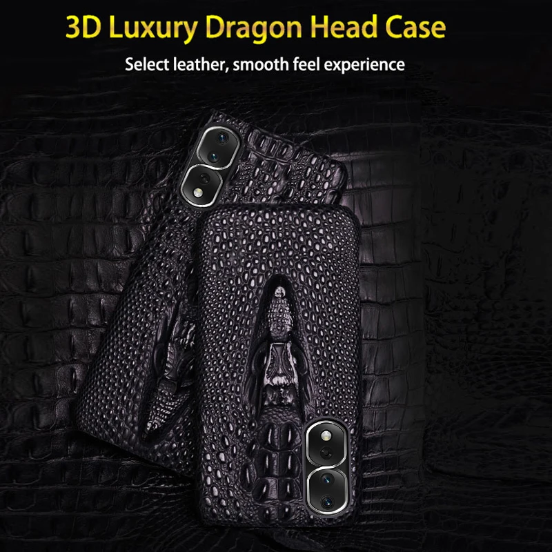

Leather phone case for Honor 80 Pro protective Crocodile head drop phone case For honor 80SE 70 60 50 Pro plus back cover