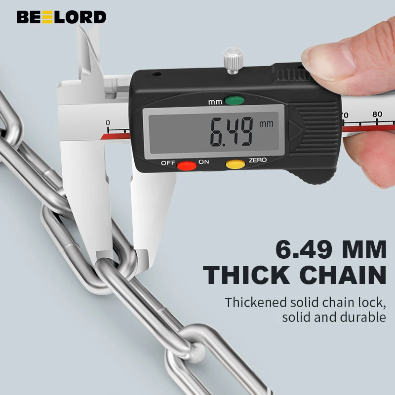 Велосипедный Замок-цепочка BEELORD светоотражающая защита от кражи Толщина 6 мм/8 мм