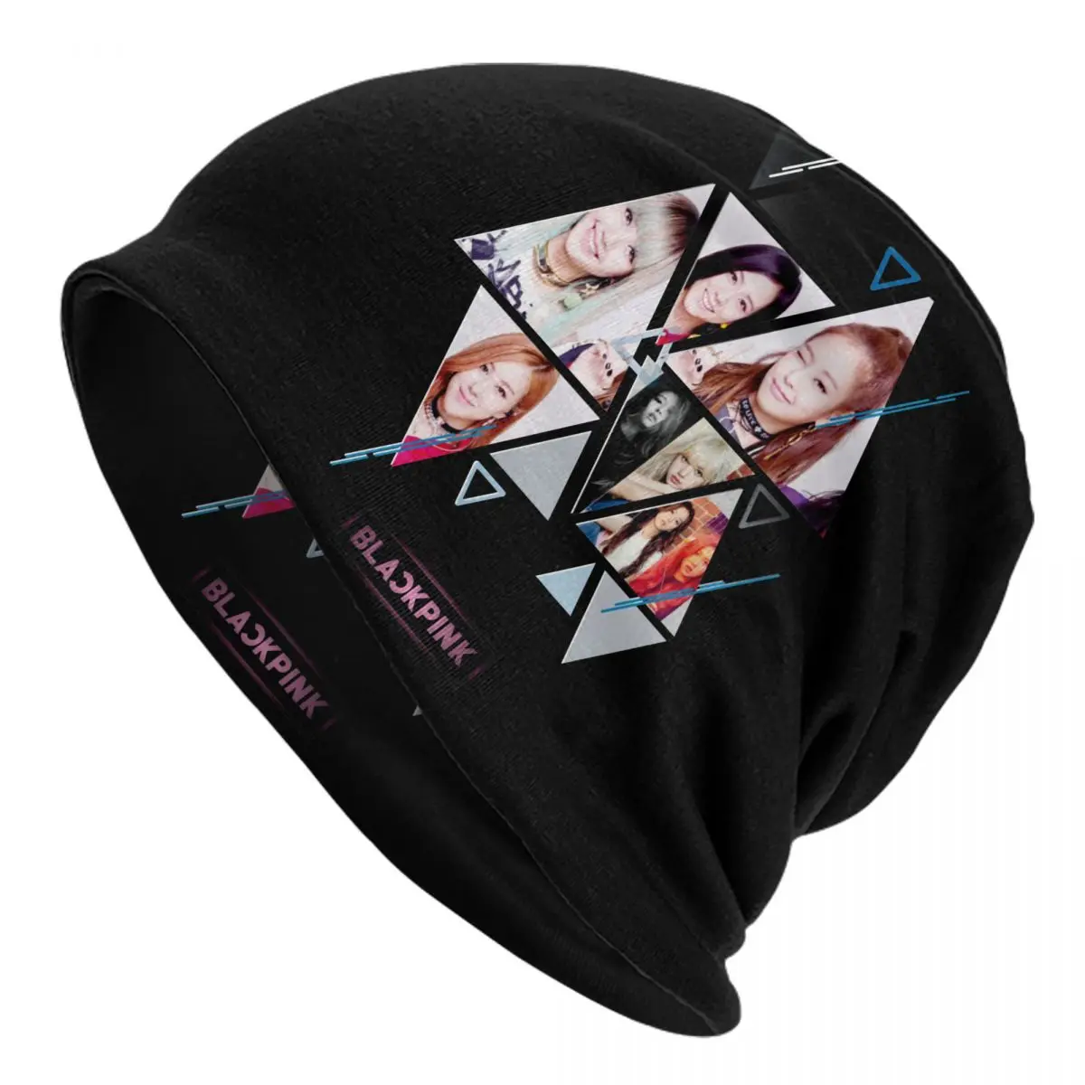 

Черные розовые корейские шляпы Kpop для девушек, головные уборы, лыжные шапочки, облегающие шапки, шапки унисекс, вязаная шапка, весенняя шапка для головы