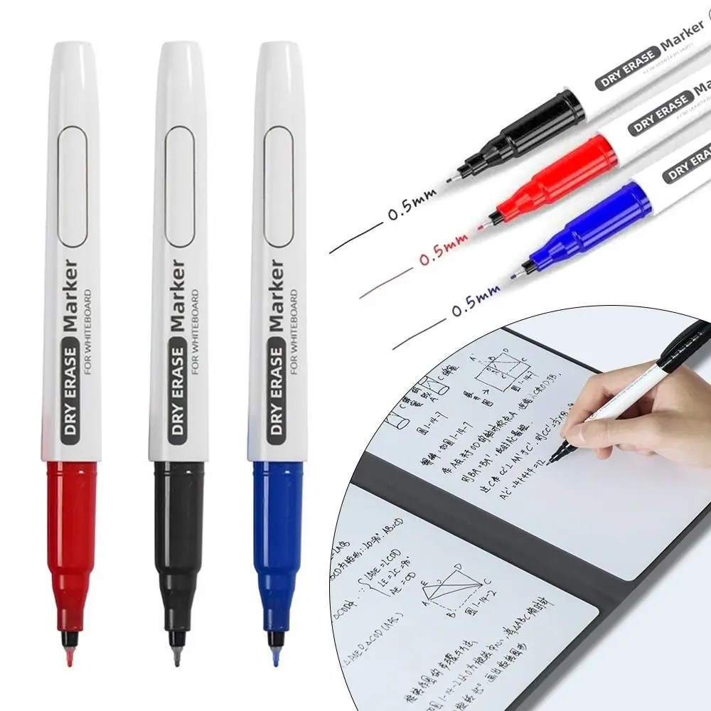 

6Pcs/Lot Erasable Whiteboard Pen Extremely Thin 0.5MM Dry Erasing Pen Waterproof Marker Pen Stationery School Supplies