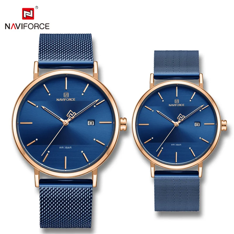 Luxury NAVIFORCE Lover's Watches for Men and Women Simple Casual Quartz Wristwatch waterproof Date Clock Couple Watch gift 2021