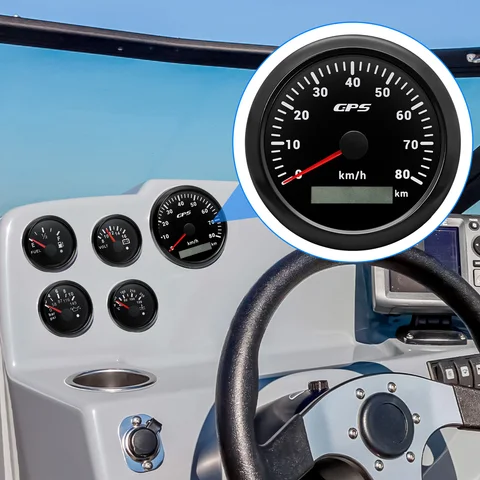 7-цветный светодиодный 30/60/80/120/200KMH 85 мм GPS-спидометр с GPS-антенной для мотоцикла, лодки, автомобиля, грузовика, датчик скорости 9-32 В