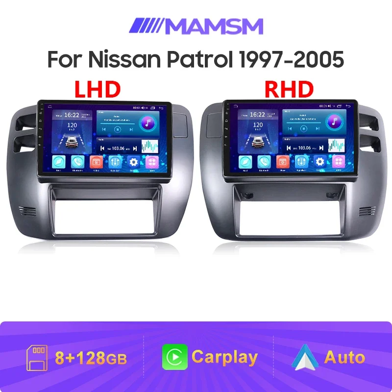 Фото MAMSM для Nissan Patrol Y61 1997-2005 Android автомобильная стерео мультимедийная авторадио GPS авторадио видео аудио головное устройство сенсорный экран №1