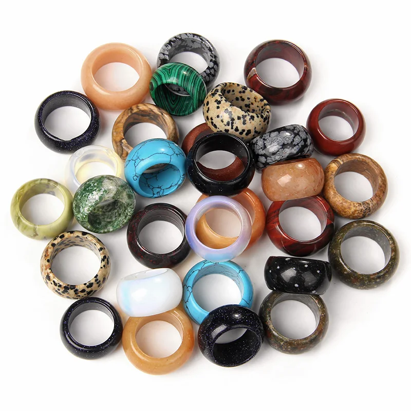 Кольцо кольцо из минералов унисекс разноцветного черного зеленого красного