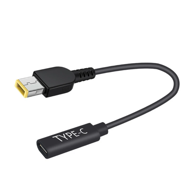 

15cm 65W USB C PD Type C Female to Square Slim Tip Power Charging Cable for lenovo Thinkpad E440 E450 E550 E560 T430