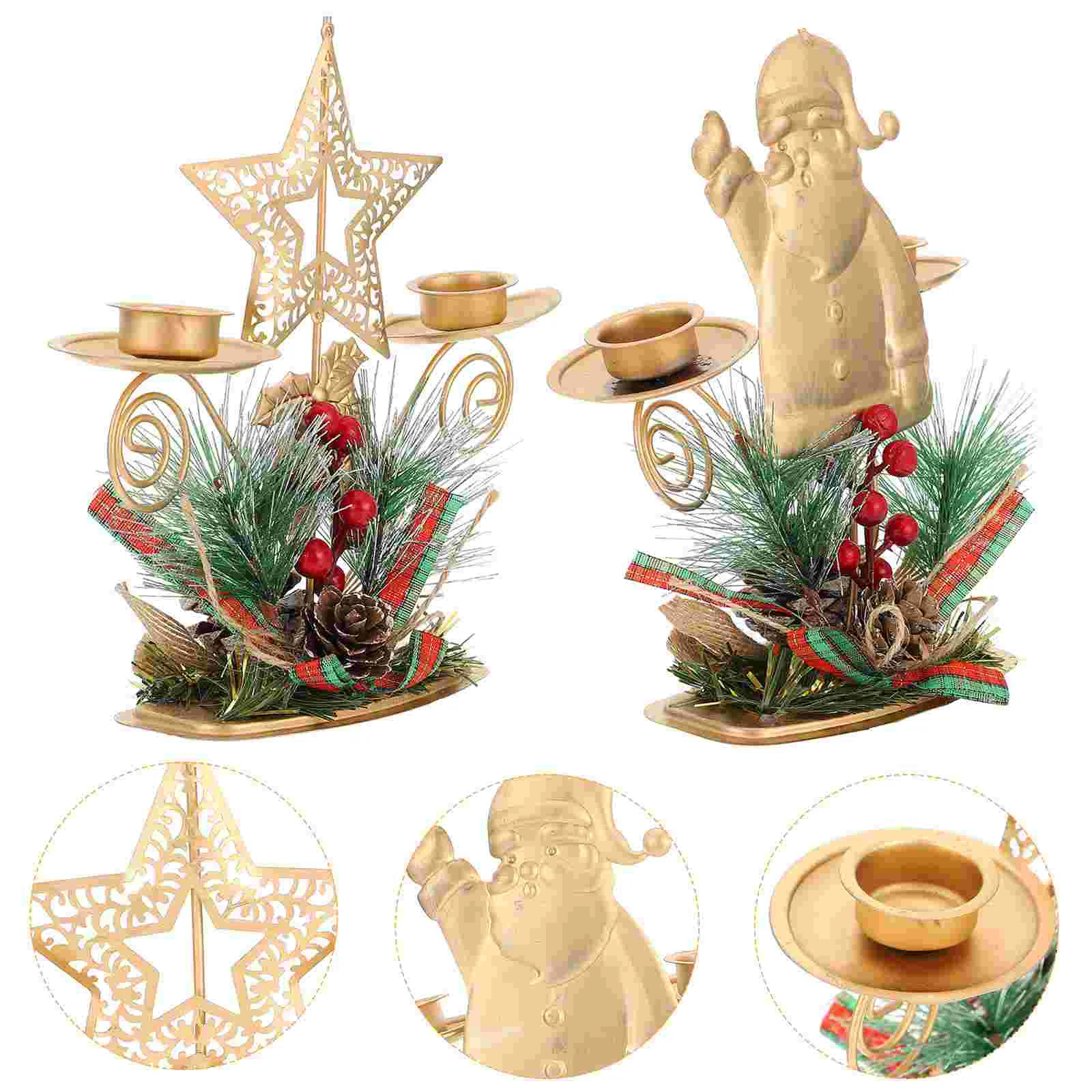 

2pcs Christmas Holder Delicate Display Rack Desktop Adornment