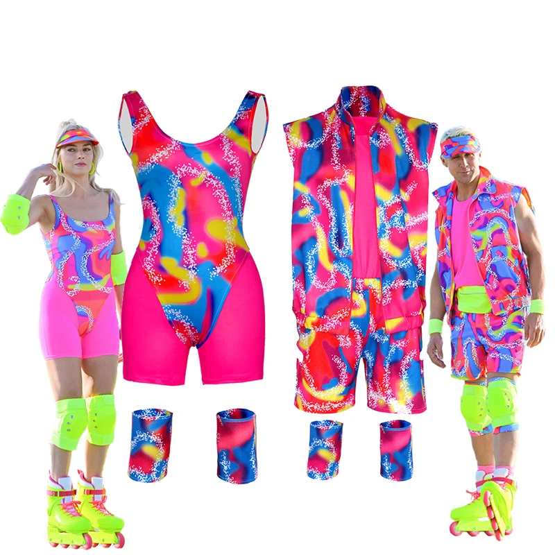 

Ryan Gosling's Skater Costume Couple's Outfit for Men's Ken Skater Costume Margot Robbie's Skating Wear Set Adult Costume
