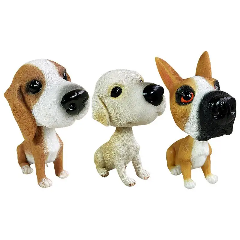 

Bobble Heads Dog Ornaments Cute Car Dashboard Bobble Head Dog Decoration Funny Shaking Head Animal Puppy Decor for Car Interior