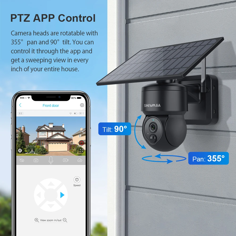 SHIWOJIA камера 4G солнечная панель 1080P Видеонаблюдение CCTV защита безопасности PTZ