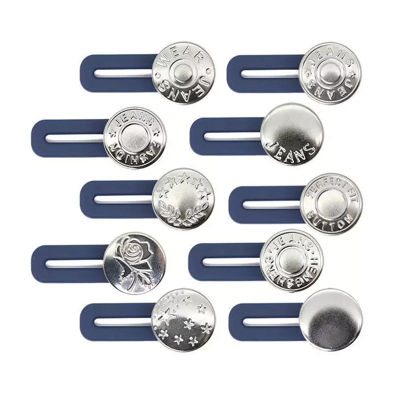 

2PCS Magic Metal Button Extender for Pants Jeans Free Sewing Adjustable Retractable Waist Extenders Button Waistband Expander