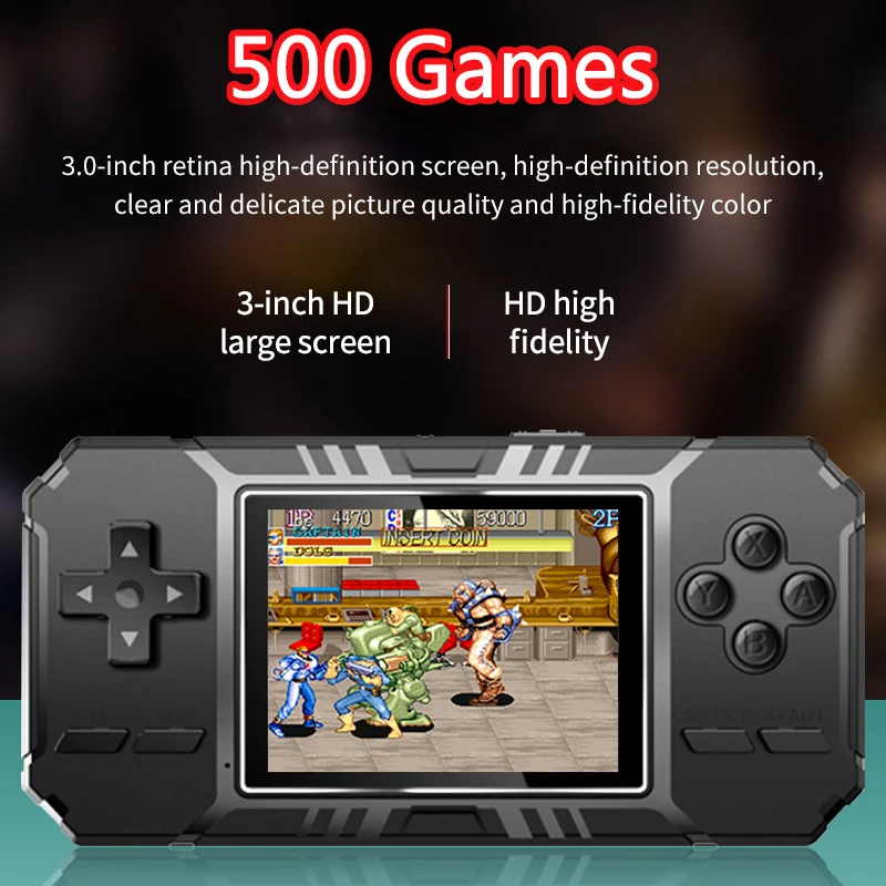 

Handheld Game Console Retro 3.0 Inch Color HD Screen 8-Bit Built-In 500 Games Av Out Mini Video Game Player for Children'S Gift