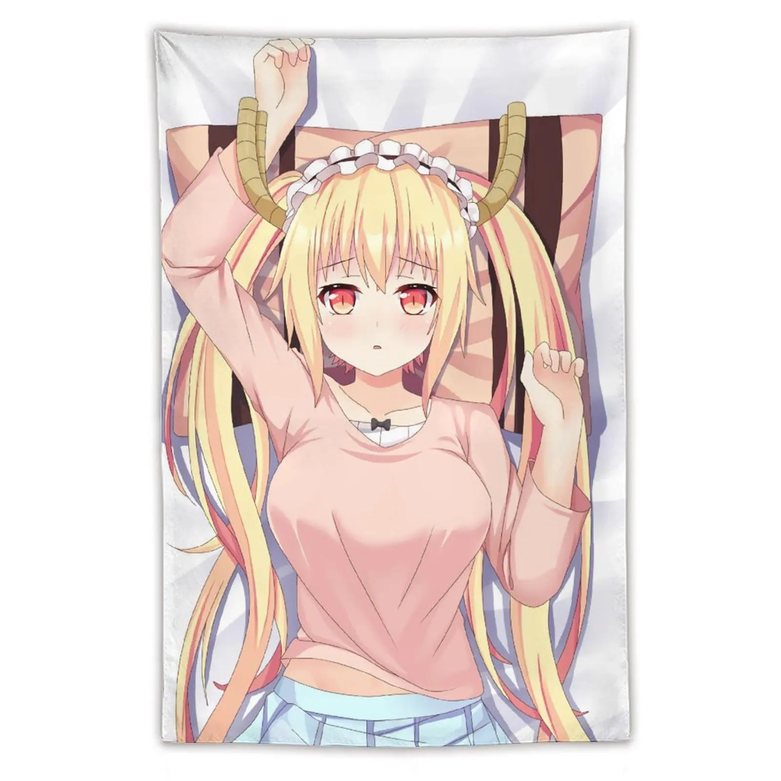 

22651-Miss Kobayashis Dragon Maid Tohru-1 Anime Tapestry Wall Art Poster Home Tapestries Bedroom Decor