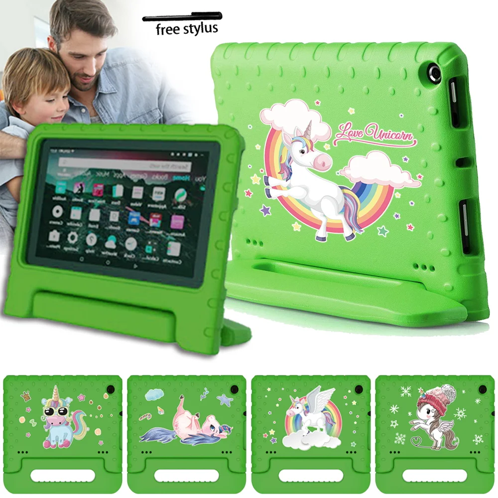 

Чехол для планшета Fire 7/Fire HD 8/HD 8 Plus ручной полноразмерный детский безопасный Чехол-подставка из ЭВА защитный чехол + Бесплатный стилус