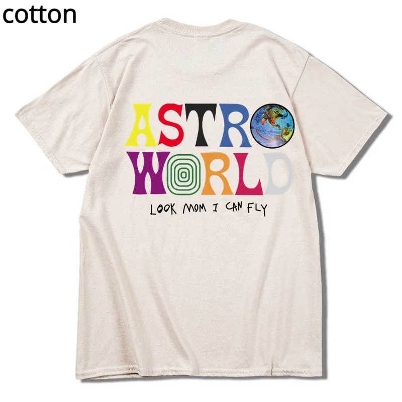 

New Fashion Hip Hop thirts Men Women Jack cactus ASTROWORLD Harajuku T-Shirts Look Mom I Can Fly Letter Print Harajuku Tees Tops