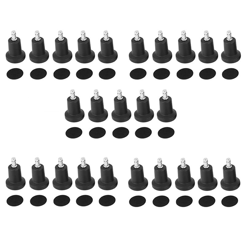 Without Wheels & Bar Stool, Fixed Stationary Caster Glide, 25-pack