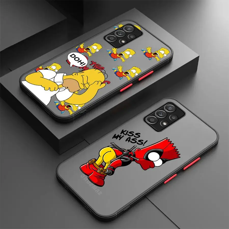 Disney S-Simpsons Family Phone Case for Samsung Galaxy A73 A23 A72 A22 A52 5G A53 A32 A54 A34 A13 A33 A24 A14 Soft Cover
