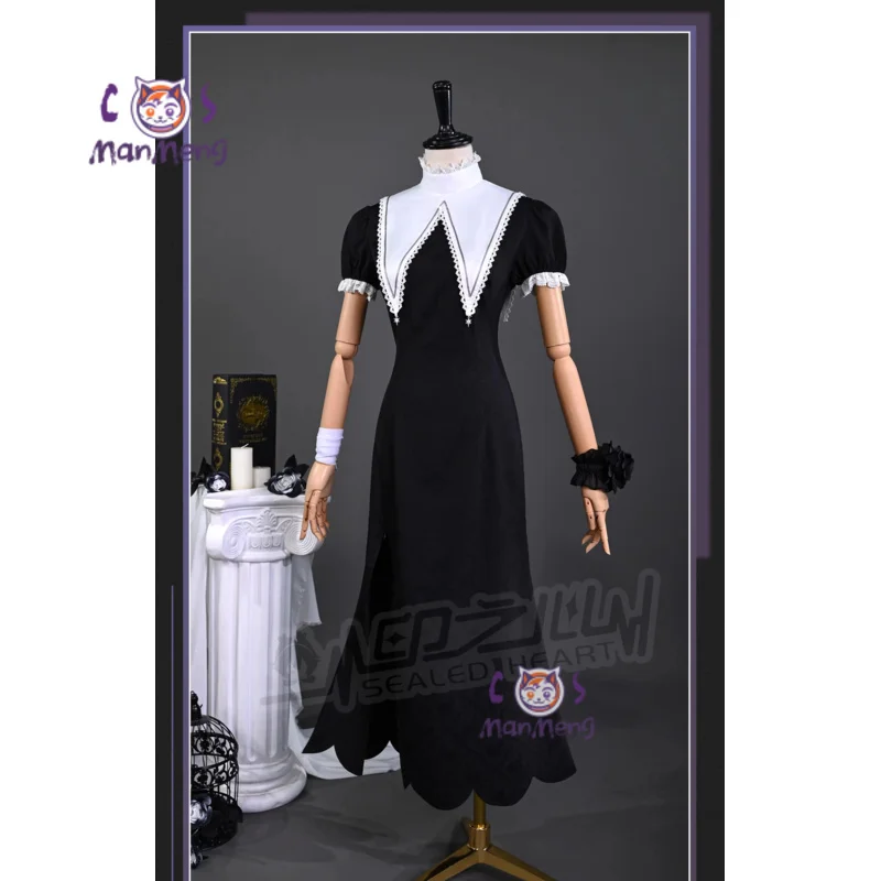 Фото Аниме PJSK Asahina Mafuyu mfy Косплей Костюм Женское элегантное длинное платье головной убор, носки реквизит Хэллоуин карнавал новая форма №1