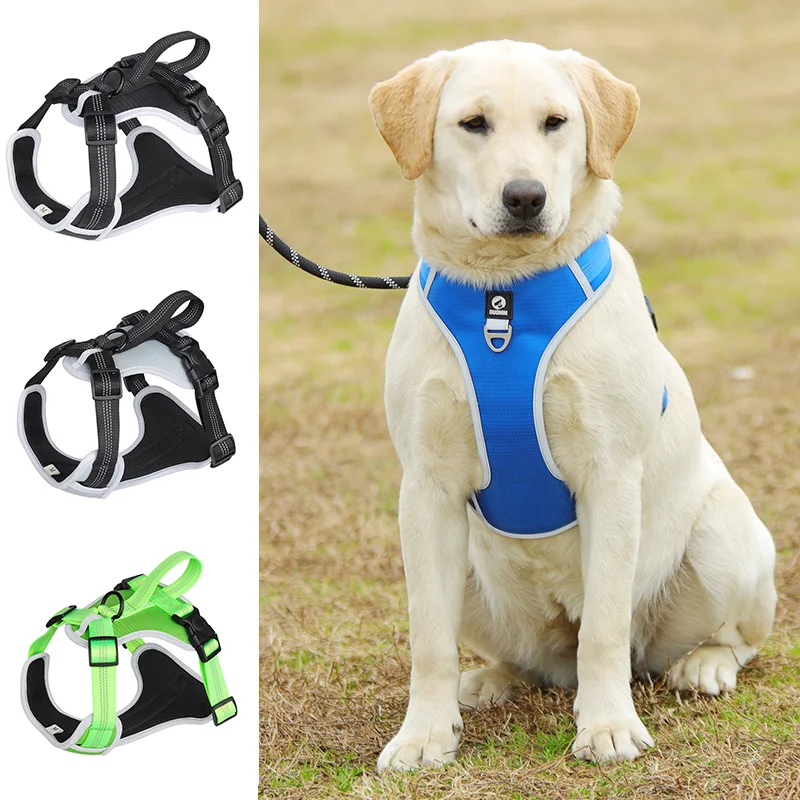 

Dog Harness Reflective Oxford Cloth Pet Vest Walking Running Lead Leash for Small Medium Large Pet Шлейка для щенков собак