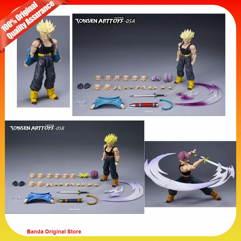 Фото 100% в наличии, оригинальные переиздания Tonsen Arttoys Kamione Trunks Dragon Ball Z Super Saiyan SSJ SSJ2 Trunks 05a 05b Аниме Фигурка №1