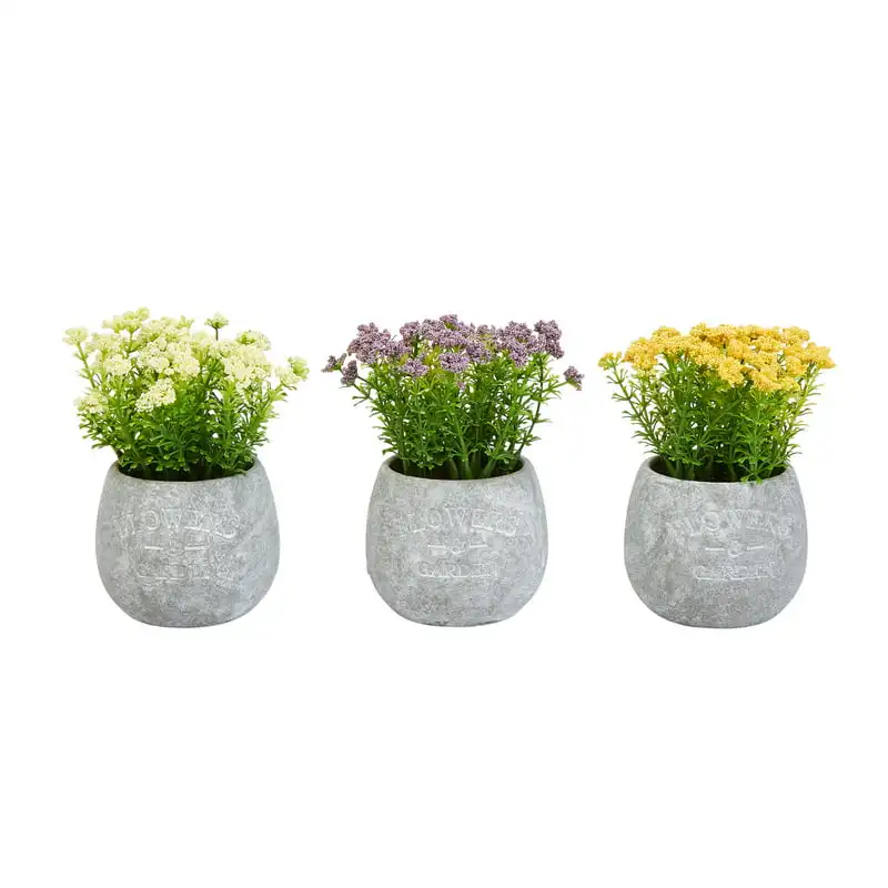 

Faux -3-Piece Assorted Natural Lifelike Floral Arrangements and Imitation in 6.25"