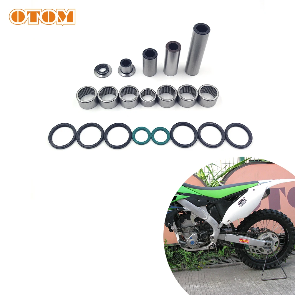 

OTOM Motorcycle Rear Lowering Kit Linkage Arm Lever Swingarm Care Parts Bearing Oil Seal Bushings Set For KAWASAKI KX250F KX450F