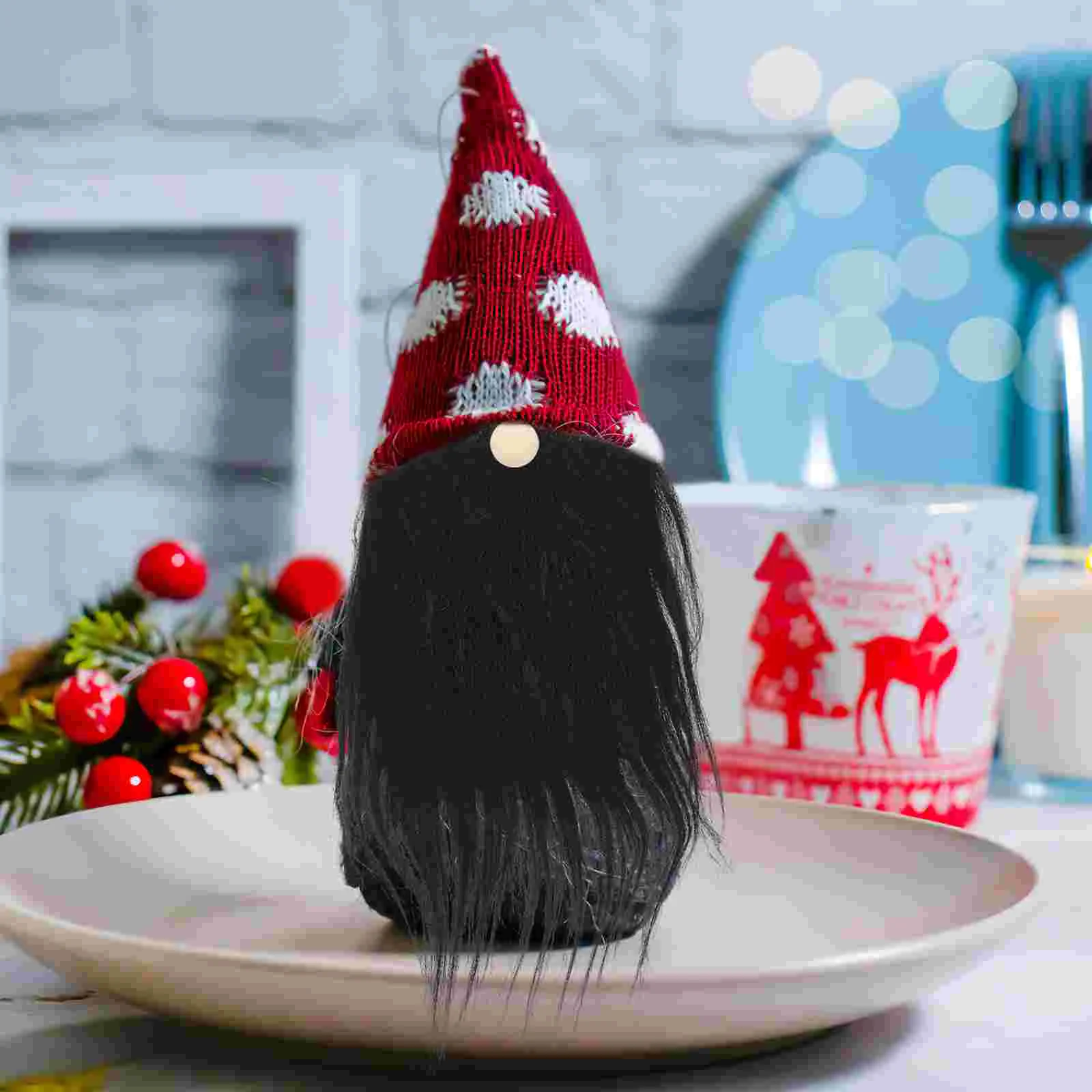 Dwarf Beard Christmas Gnome Supplies Craft Materials Clothing Comb DIY Nose Bead Beards for Crafting Flannel Fur Crafts