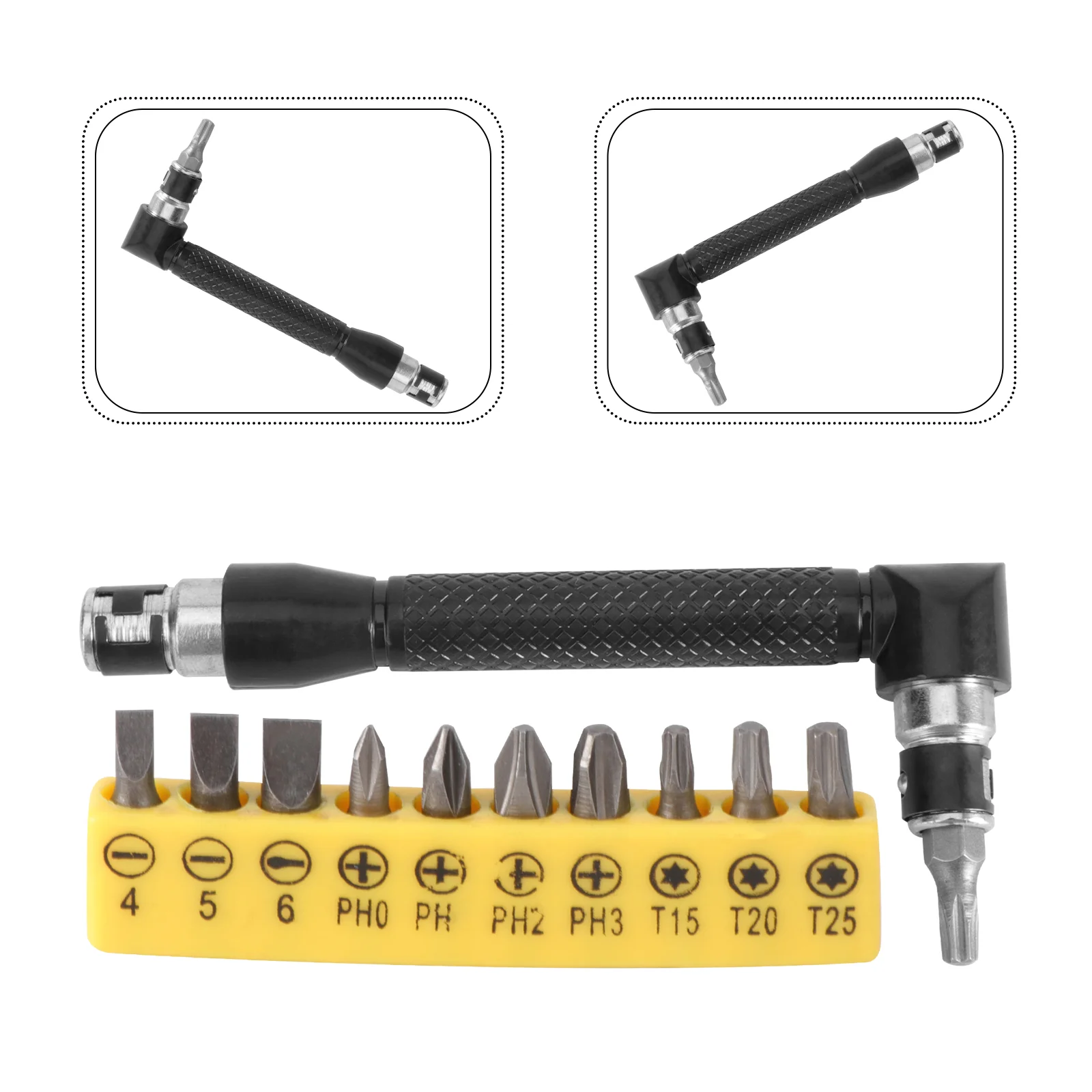 

1 Pcs L-shaped Socket Wrench 1/4 Hex Screwdriver Extension Handle Screwdriver Adapter