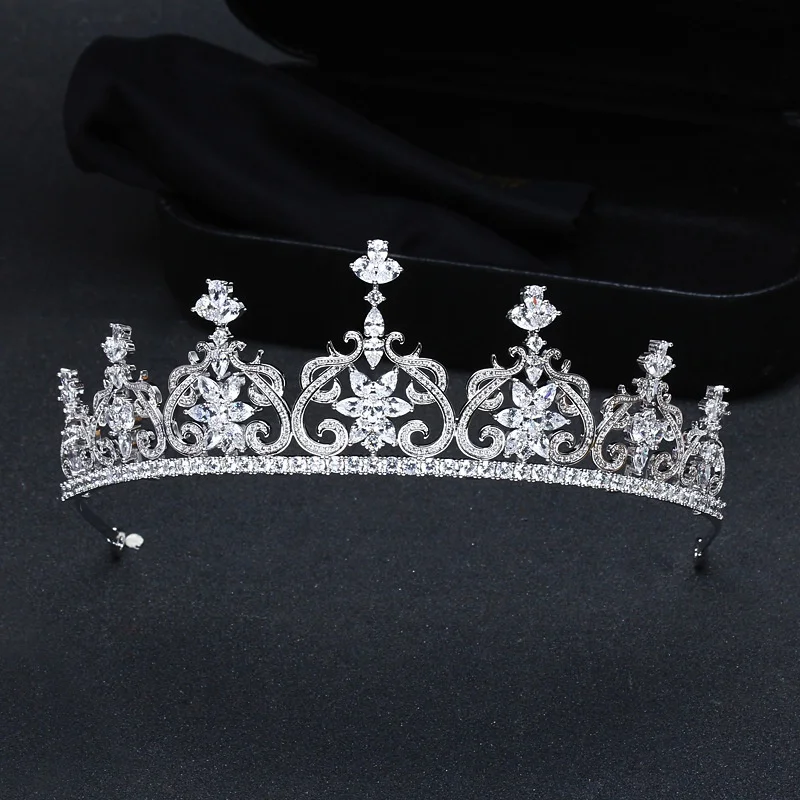 

European and American Hair Accessories Bridal Wedding Full Zircon Crown Wedding Headdress Zhao Liying Star Same Style